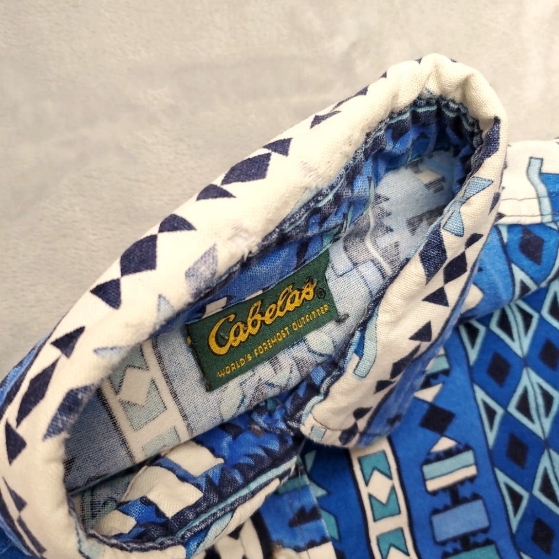 Vintage VINTAGE CABELA'S Shirt Womens XL Blue Aztec Pattern Long Sleeve Flannel Western Size XL / US 12-14 / IT 48-50 - 5 Thumbnail