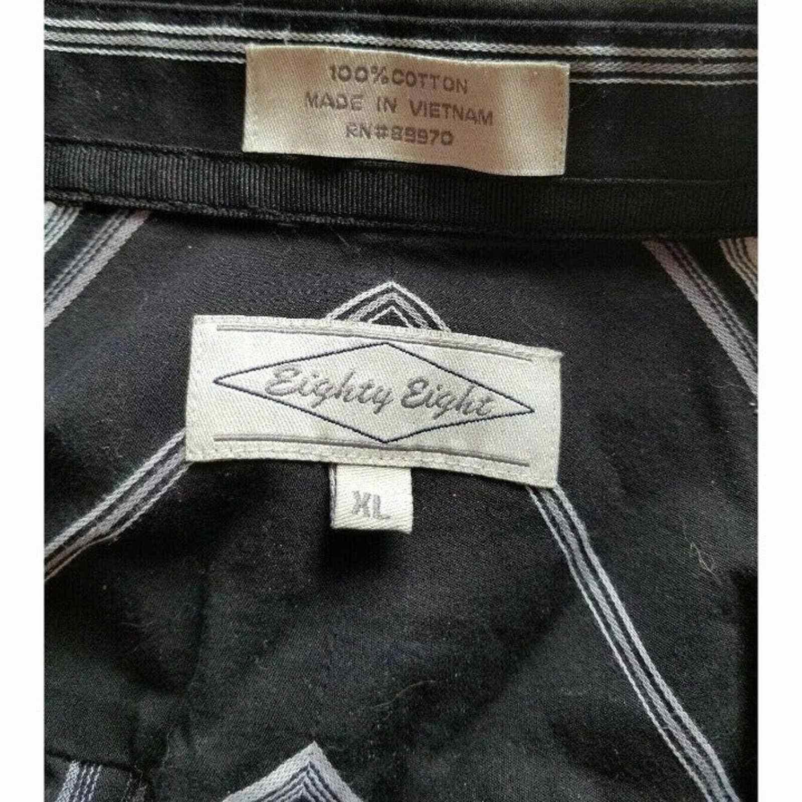 Eighty Eight Eighty Eight Dress Shirt XL Button Front Down Collared Blac Size US XL / EU 56 / 4 - 4 Thumbnail