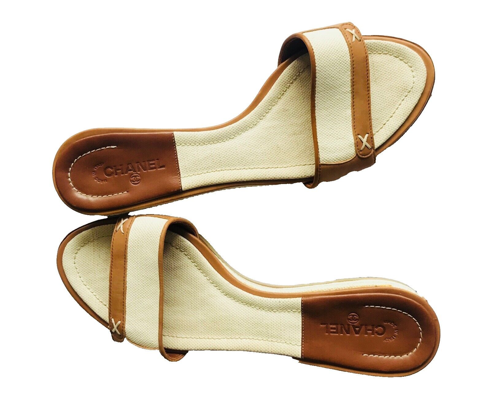 Chanel 2007C Canvas and Leather Vintage Mules Size US 7 / IT 37 - 2 Thumbnail