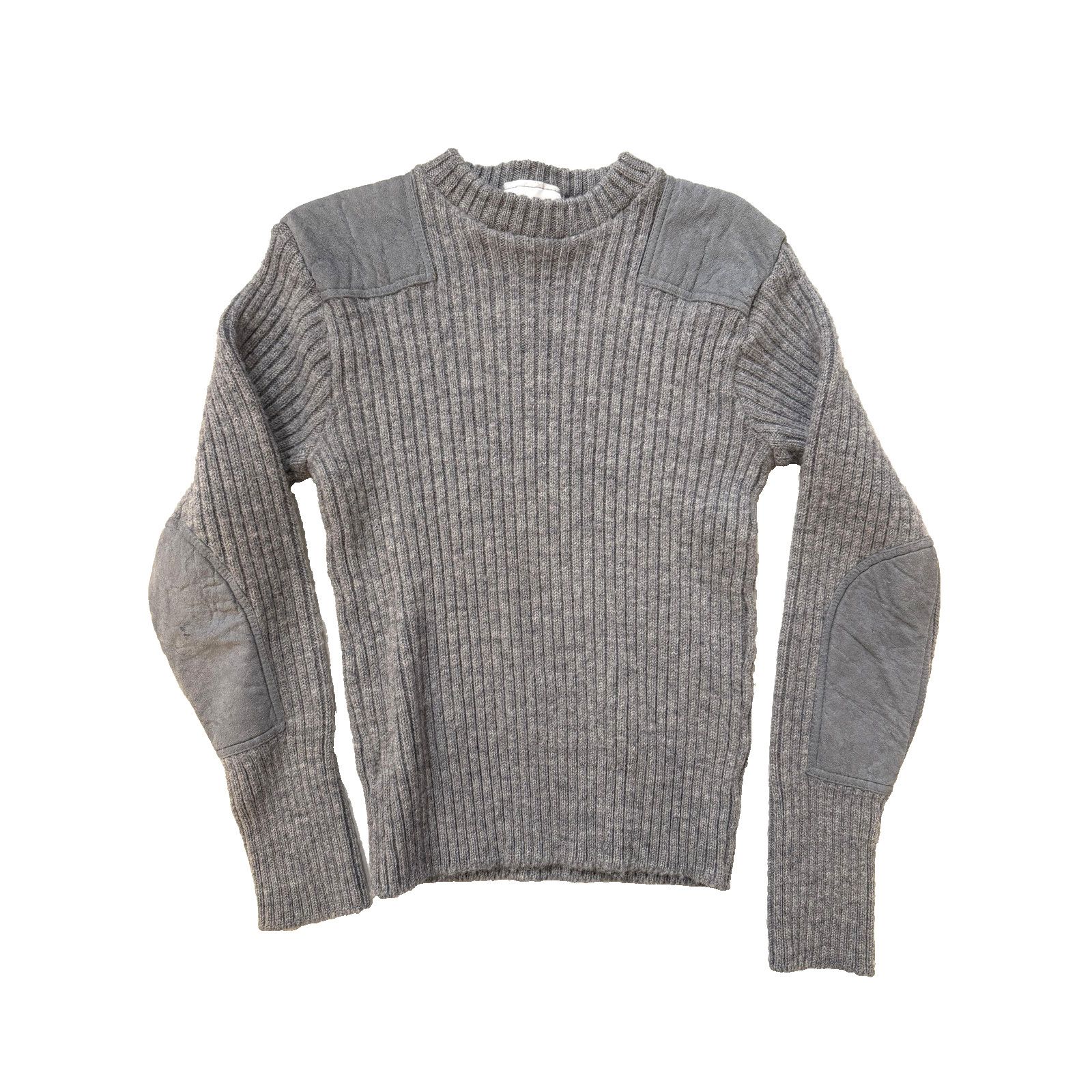 & Other Stories Vintage 100% Wool Sweater Mens SM Gray Suede Patches England Size US S / EU 44-46 / 1 - 1 Thumbnail