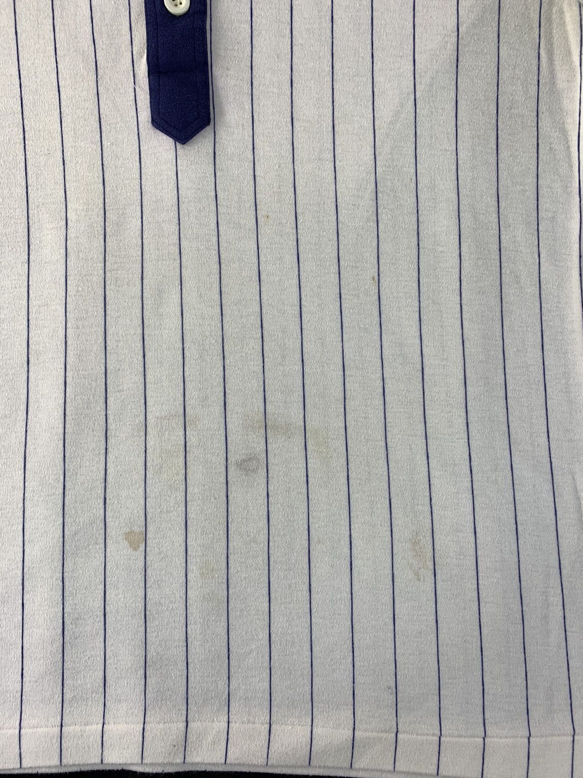 Vintage 90s Japanese Brand Striped Design Polo Tee Blue Button Size US M / EU 48-50 / 2 - 9 Thumbnail