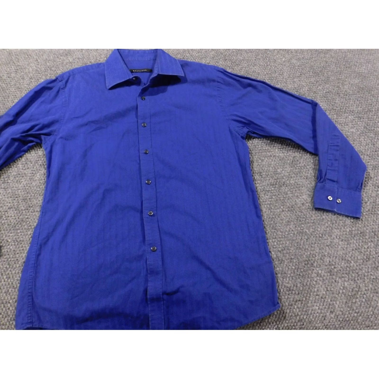 Sean John Sean John Mens Shirt Button-Up Green 16 Long Sleeve Cotton Knit Collared Size US L / EU 52-54 / 3 - 2 Thumbnail