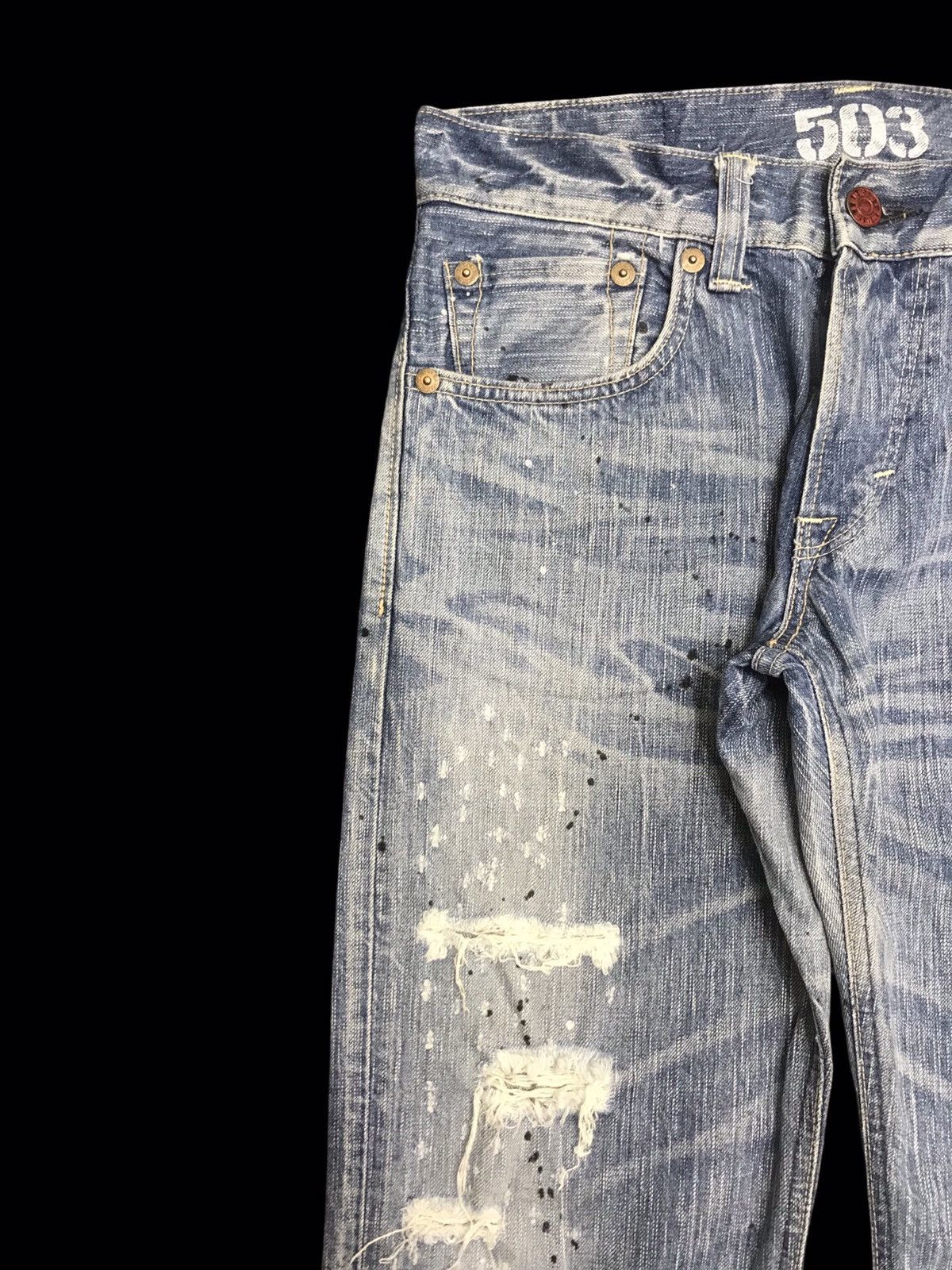 Edwin 💥BOOTCUT💥ARCHIVAL EDWIN DISTRSSD PAINT SPLATTER DENIM F170 Size US 32 / EU 48 - 4 Thumbnail
