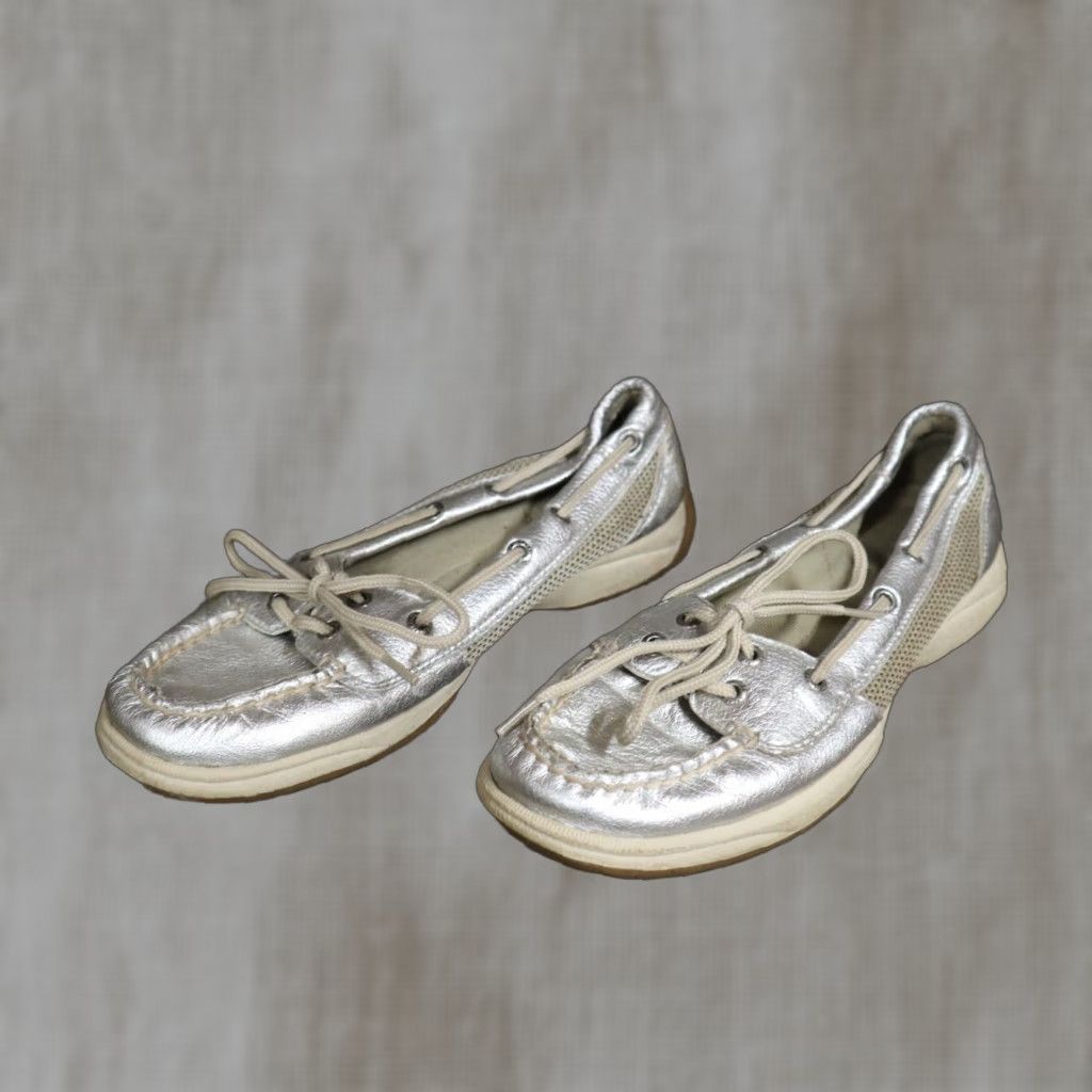 Sperry Sperry Top Sider Silver Flats Slip On Loafer Women's Size US 7.5 Boat Shoes M Silver 2010-2019 Flat Mens Womens? Size M / US 6-8 / IT 42-44 - 1 Thumbnail