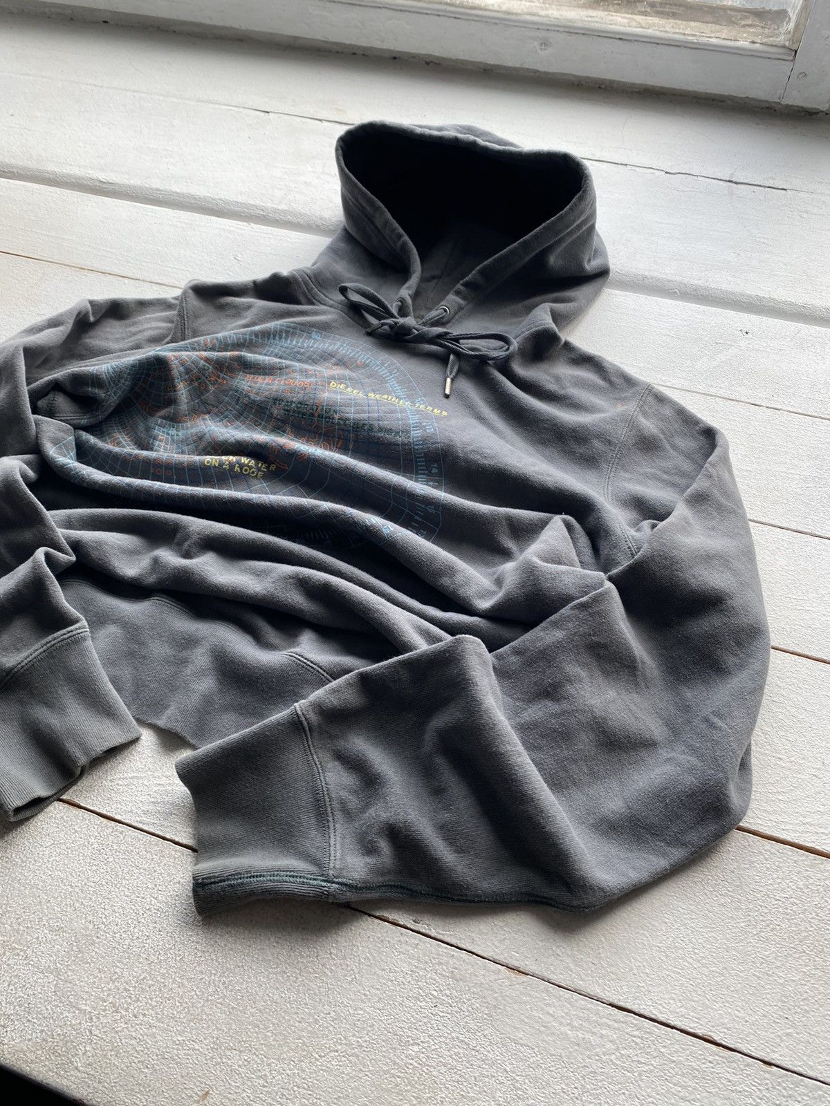 Diesel × Vintage 90s🔥Punk Opium Diesel Weather Logo Gray Gothic Hoodie Y2k Size US L / EU 52-54 / 3 - 3 Thumbnail