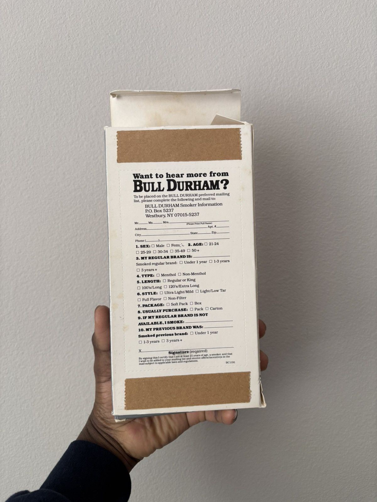 Vintage Vintage 1991 Bull Durham Corduroy Hat Size ONE SIZE - 8 Thumbnail