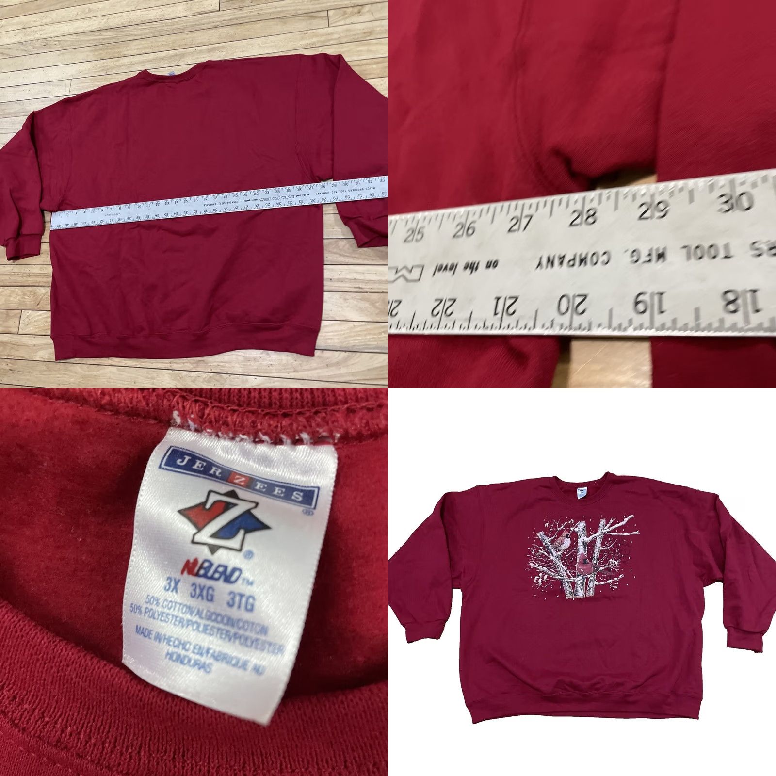 Jerzees JERZEES Sweater Unisex Adults 3X Red Cardinal Forest Nature Fleece Pullover Crew Neck Long Sleeve Graphic Print Red Sweatshirt Size US XXL / EU 58 / 5 - 8 Thumbnail