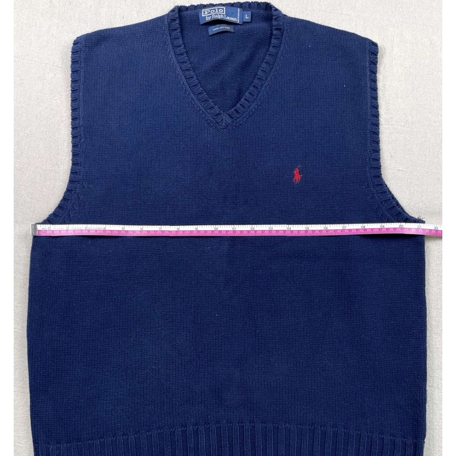 Polo Ralph Lauren VINTAGE Polo Ralph Lauren Knit Vest Mens L Navy Blue V-Neck 90s Golf Size US L / EU 52-54 / 3 - 4 Thumbnail