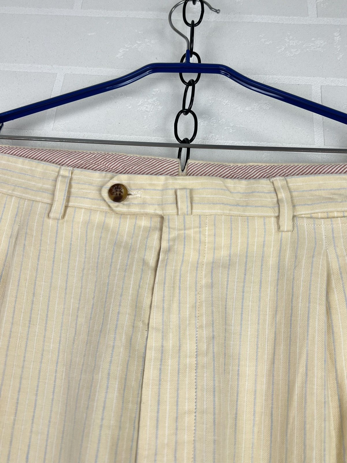 Loro Piana LORO PIANA Pants Chino Trousers Striped Lino Cotton Men's Size US 40 / EU 56 - 5 Thumbnail