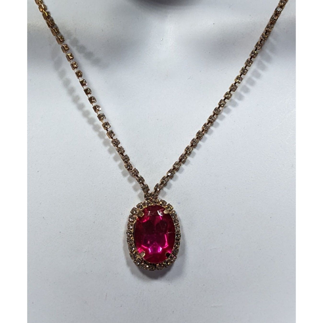 Other Fantasy Glam Pink Gemmed Pendant Necklace With Rhinestone Ac Size ONE SIZE - 3 Thumbnail