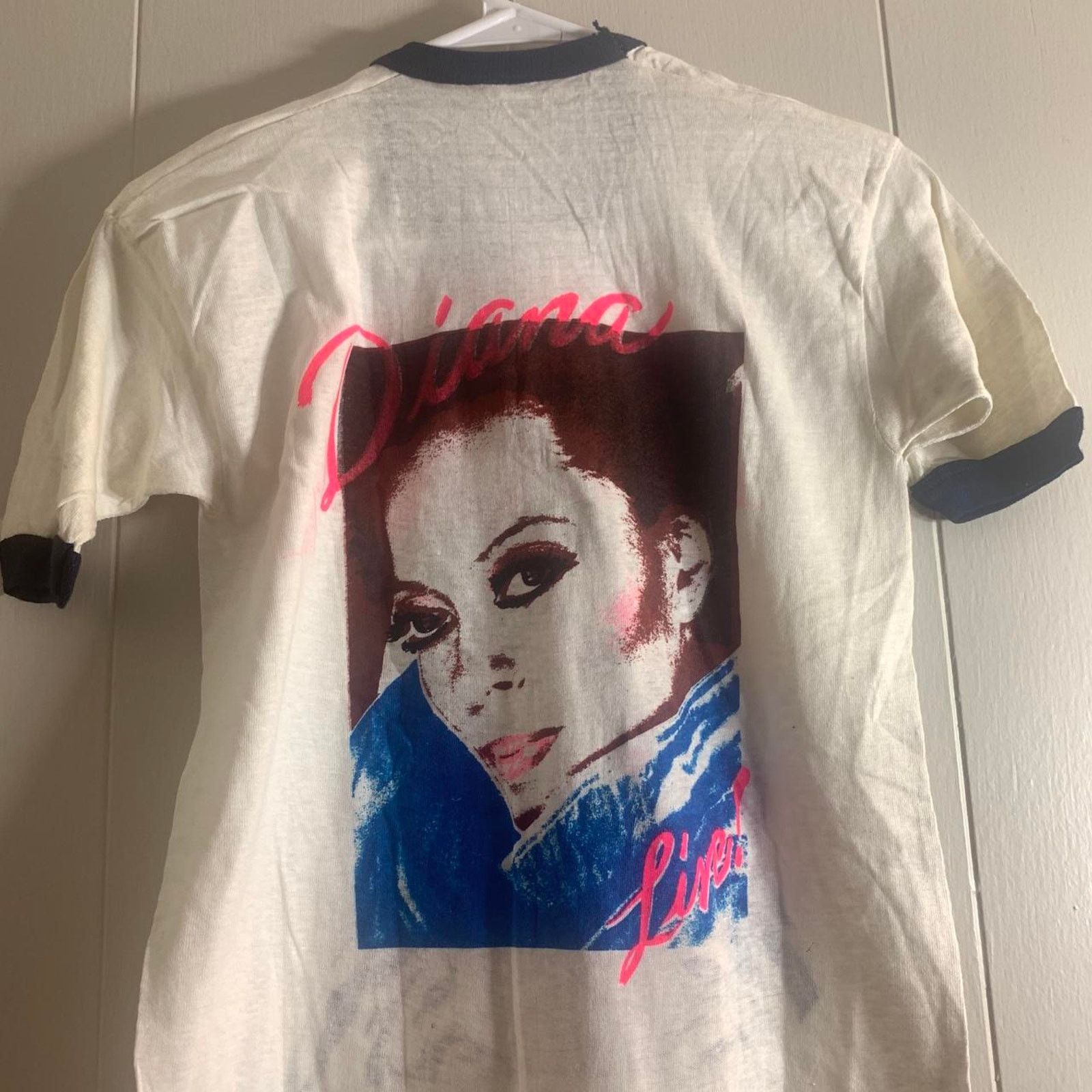 Vintage 80s DIANA ROSS Queen Of Motown ringer graphic tee shirt L Size US L / EU 52-54 / 3 - 7 Thumbnail