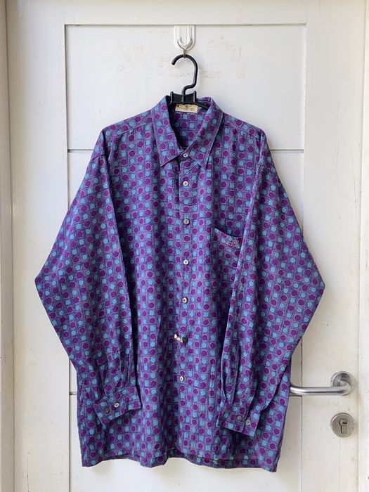 Balenciaga BALENCIAGA Purple Polkadot Patterned Shirt