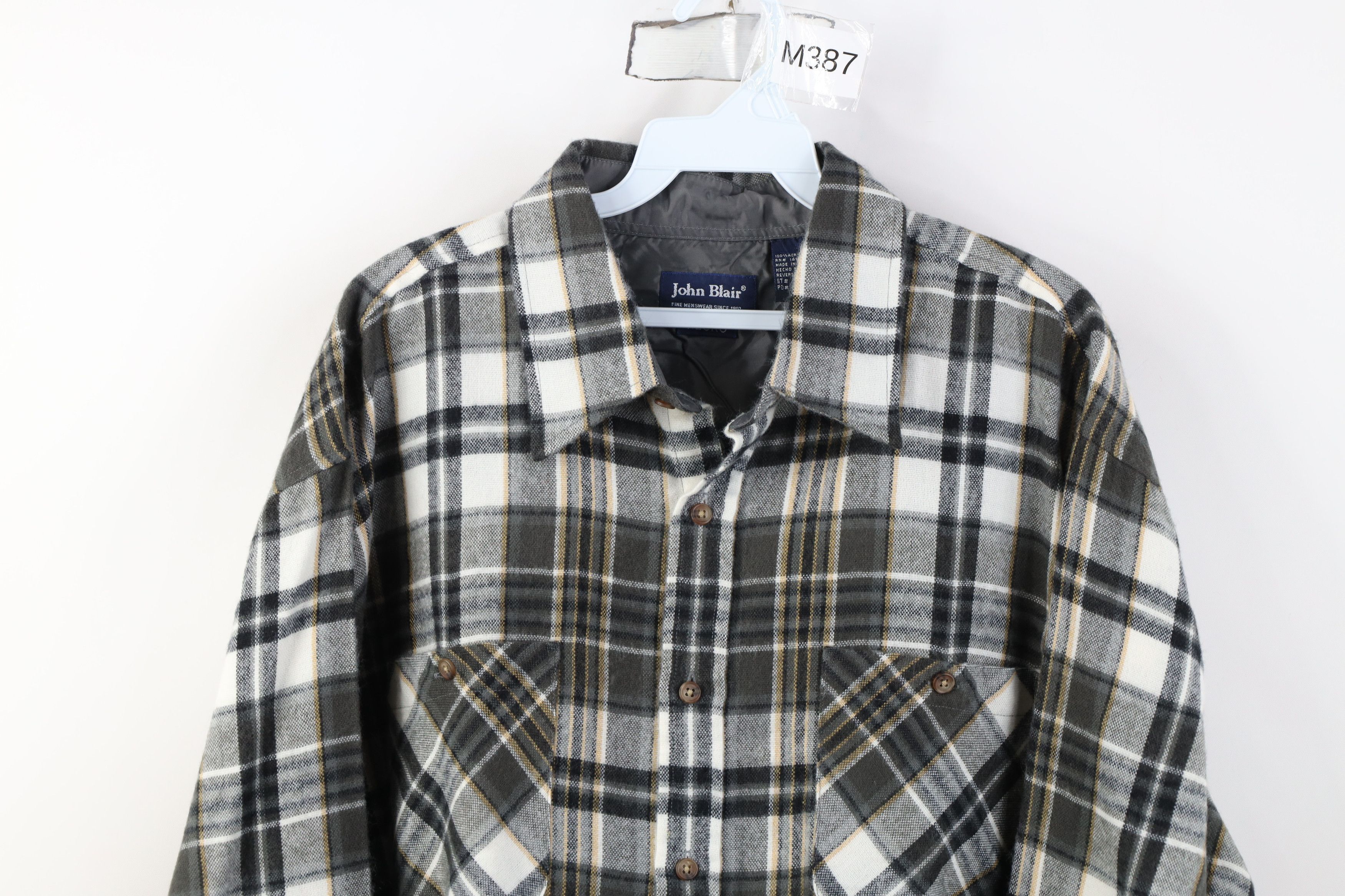 Vintage Vintage 90s Streetwear Knit Collared Button Shirt Plaid Size US XL / EU 56 / 4 - 2 Thumbnail