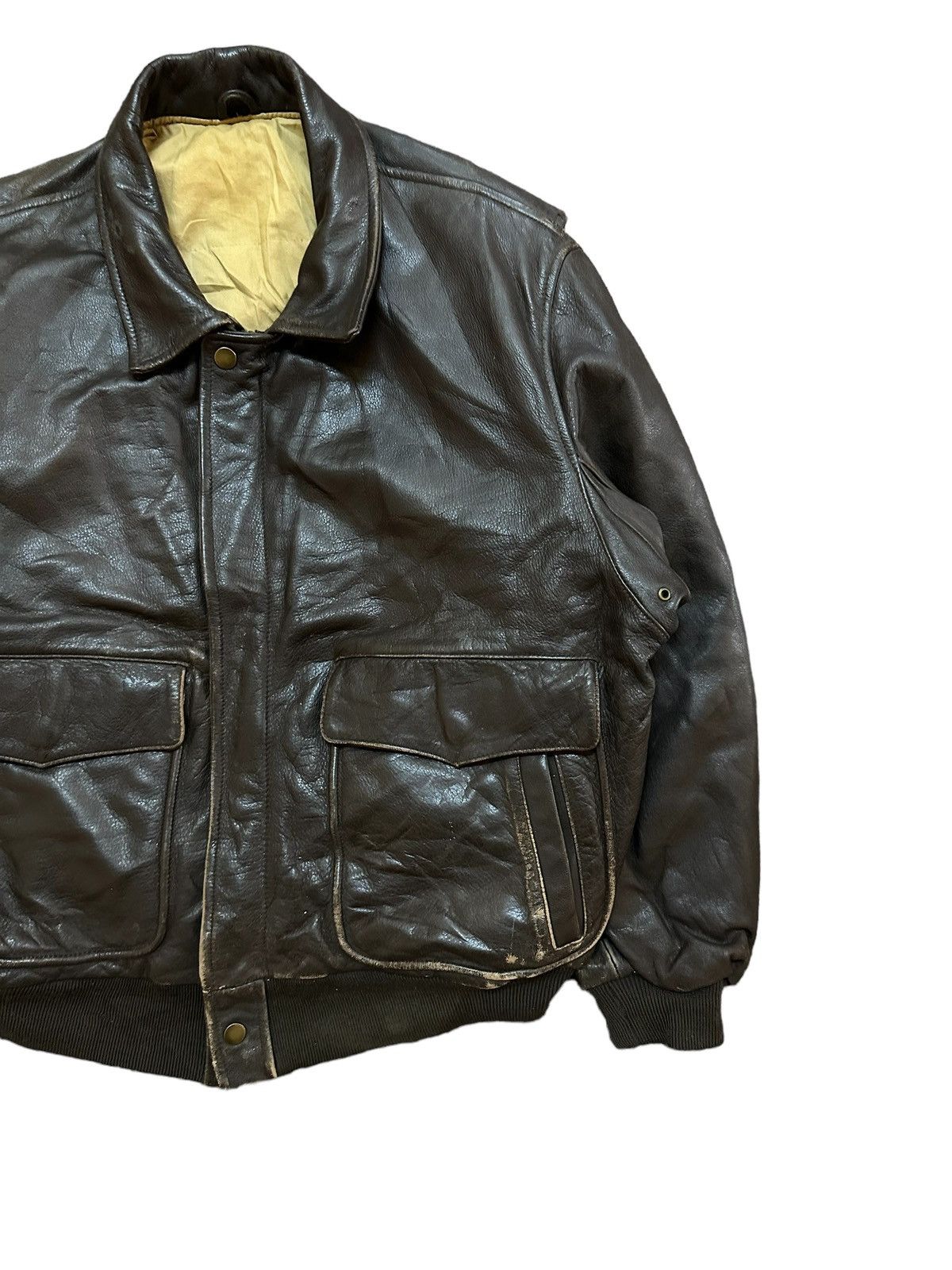 Vintage Vintage Aviator Leather Jacket Size US M / EU 48-50 / 2 - 2 Thumbnail