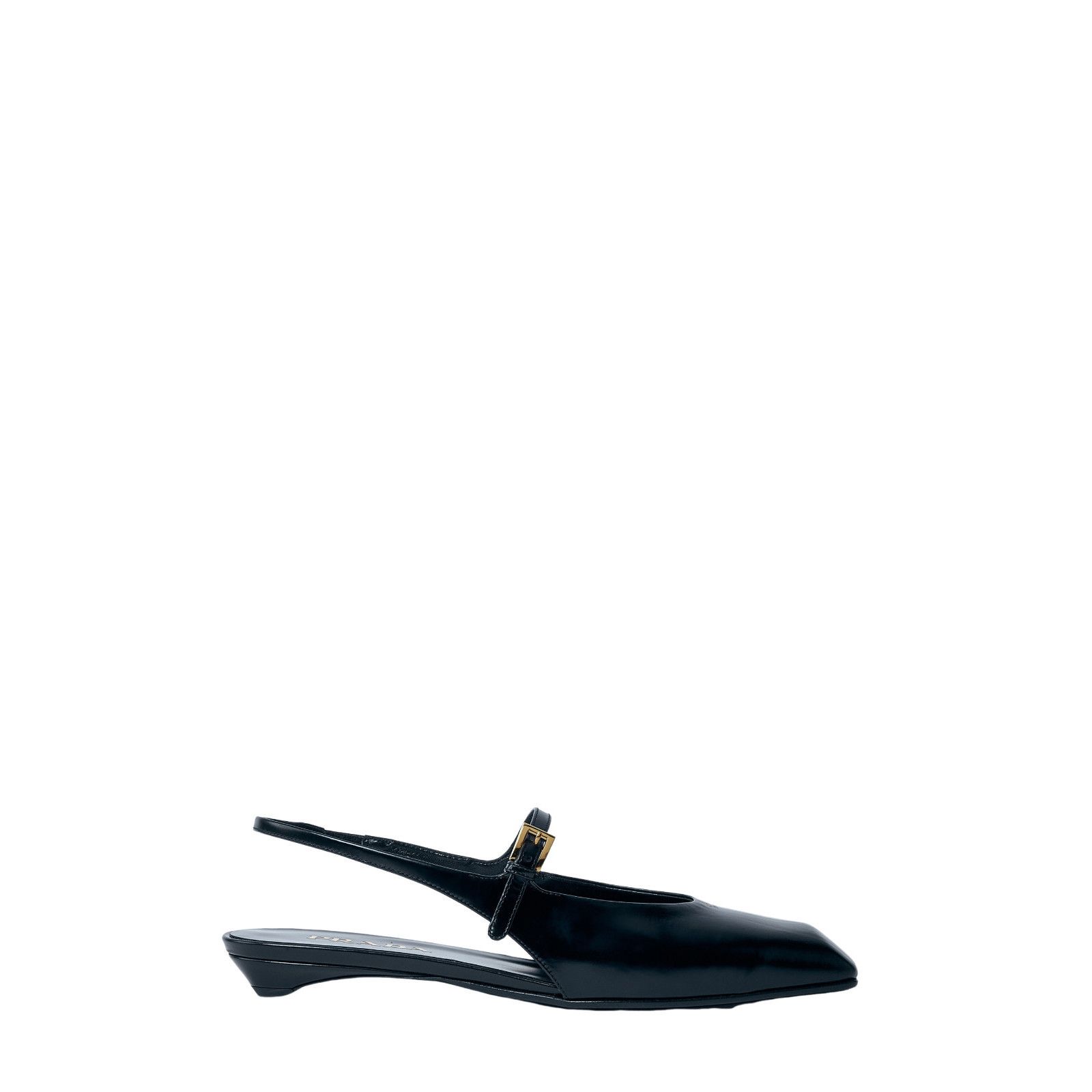 Prada PRADA $1120 Black Brushed Leather Slingback Ballerinas New & Size US 9 / IT 39 - 1 Thumbnail