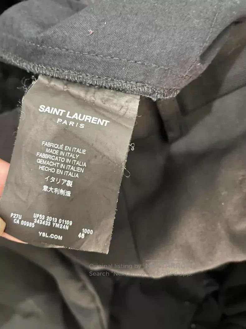 Saint Laurent Paris Saint Laurent Paris Black Wool Tie Waist Trousers i Size US 30 / EU 46 - 7 Thumbnail