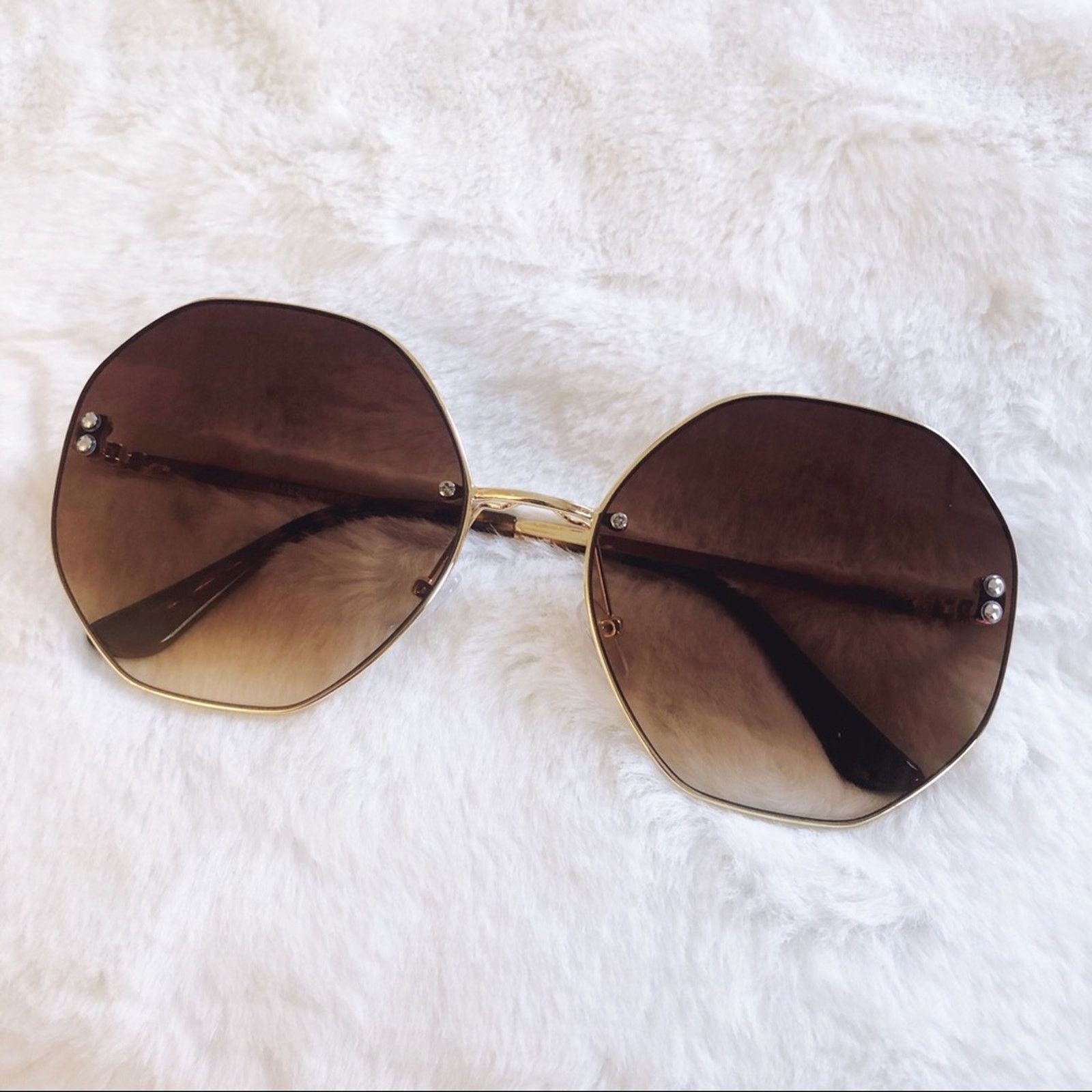 Other Ada Brown Round Geometric Fashion Sunglasses Size ONE SIZE - 1 Thumbnail