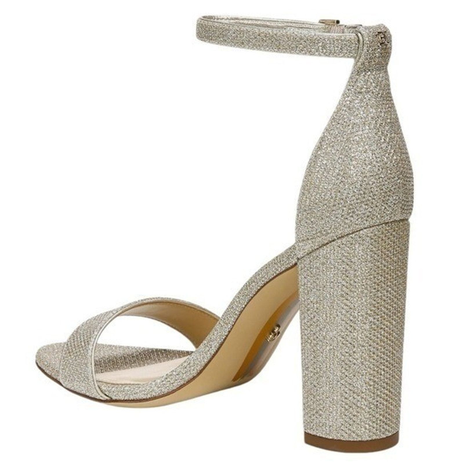 Sam Edelman Sam Edelman Gold Glitter Block Ankle Strap Heels Size 10.5M Size US 10.5 / IT 40.5 - 5 Thumbnail