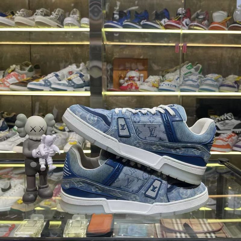 Louis Vuitton Louis Vuitton Blue Denim Low-Top Sneakers for Men -2508 Size US 8 / EU 41 - 9 Thumbnail