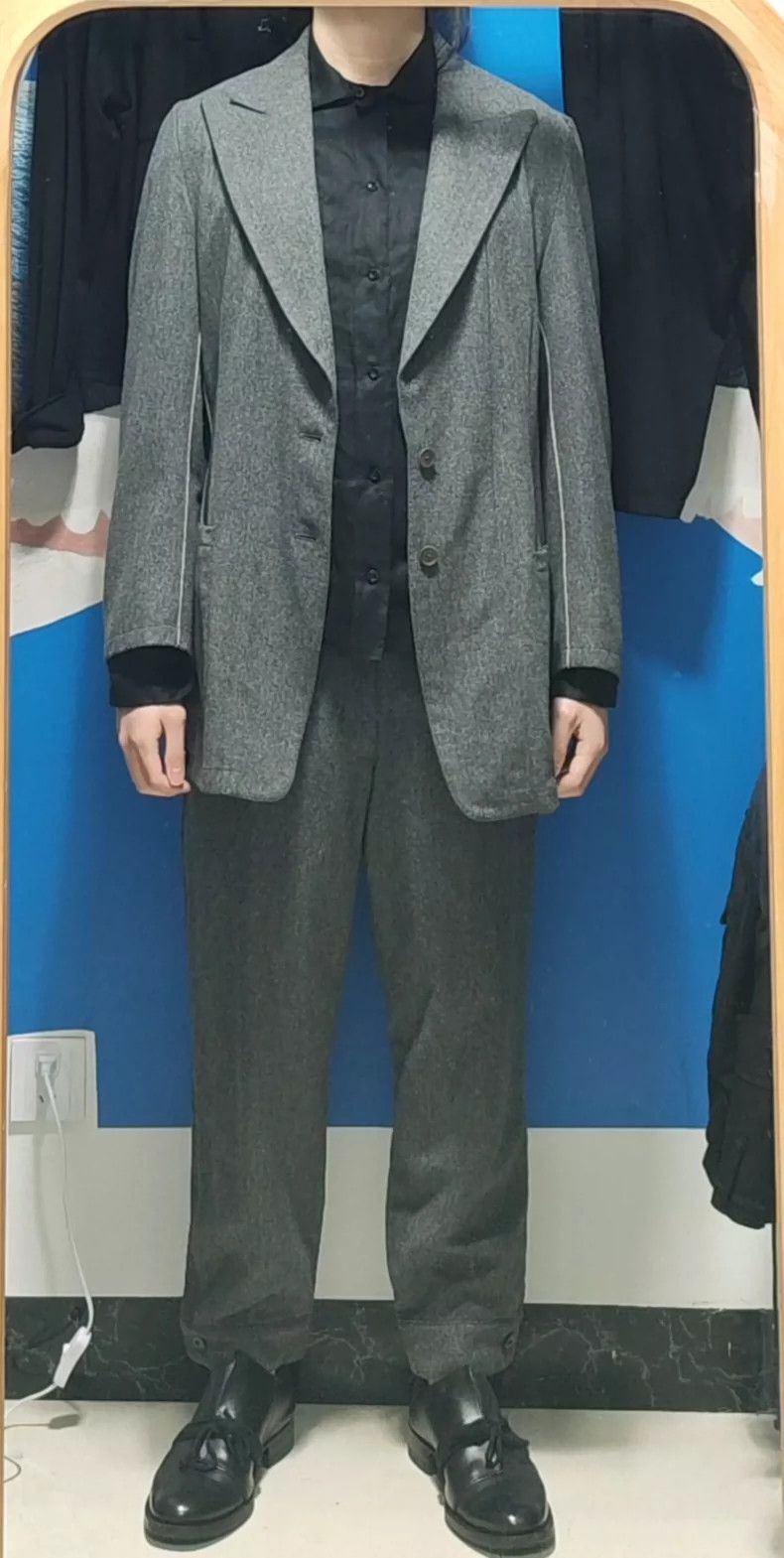 Yohji Yamamoto Yohji Yamamoto 01 aw jacket with white stitching jacket 250 Size US L / EU 52-54 / 3 - 9 Thumbnail
