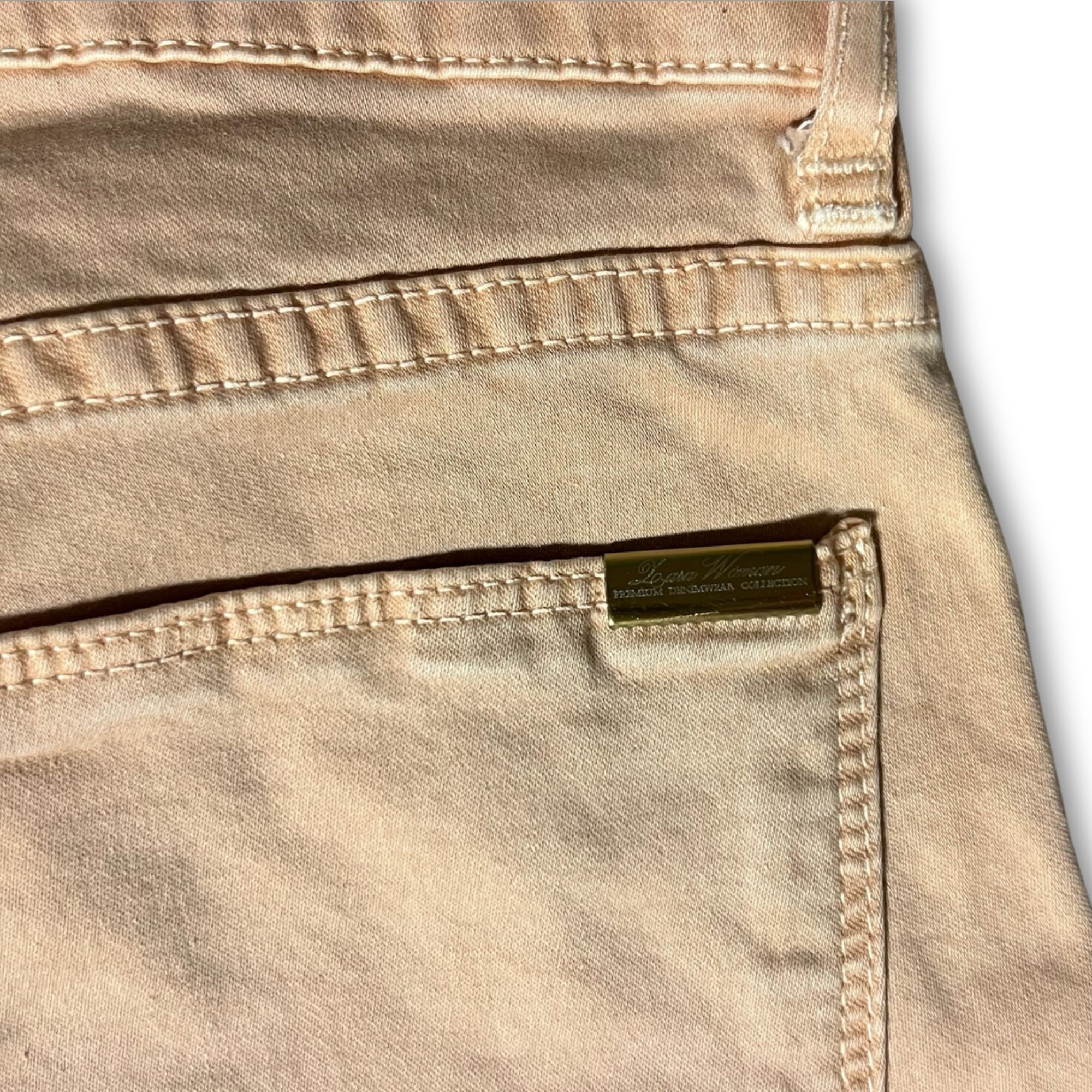 Other Leara Woman Slim Fit Beige Skinny Jeans Size 4 97% Cotton 3% Size 27" / US 4 / IT 40 - 6 Thumbnail