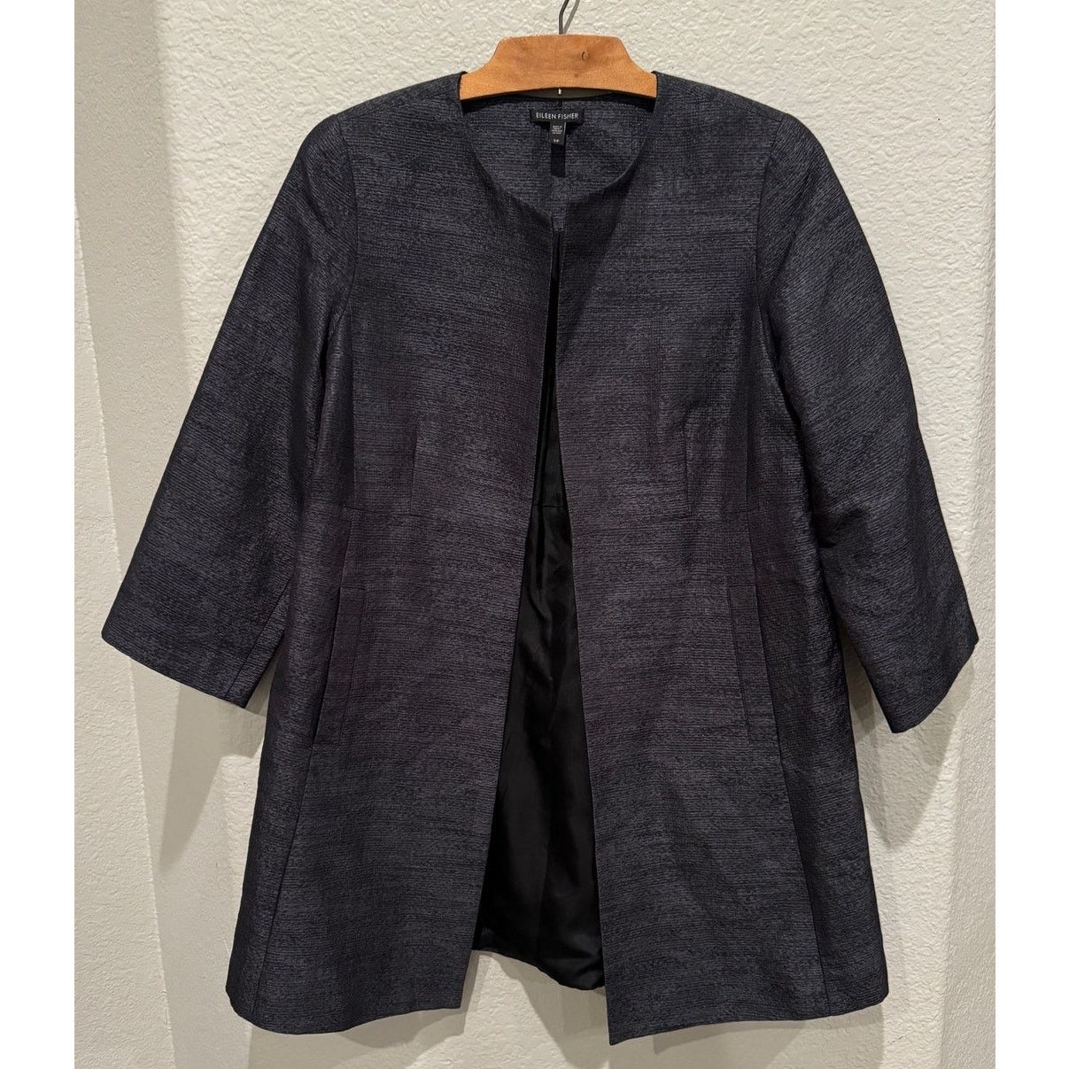 Eileen Fisher Eileen Fisher Iridescent Grain Jacquard Silk Linen Coat (S) Size S / US 4 / IT 40 - 7 Thumbnail
