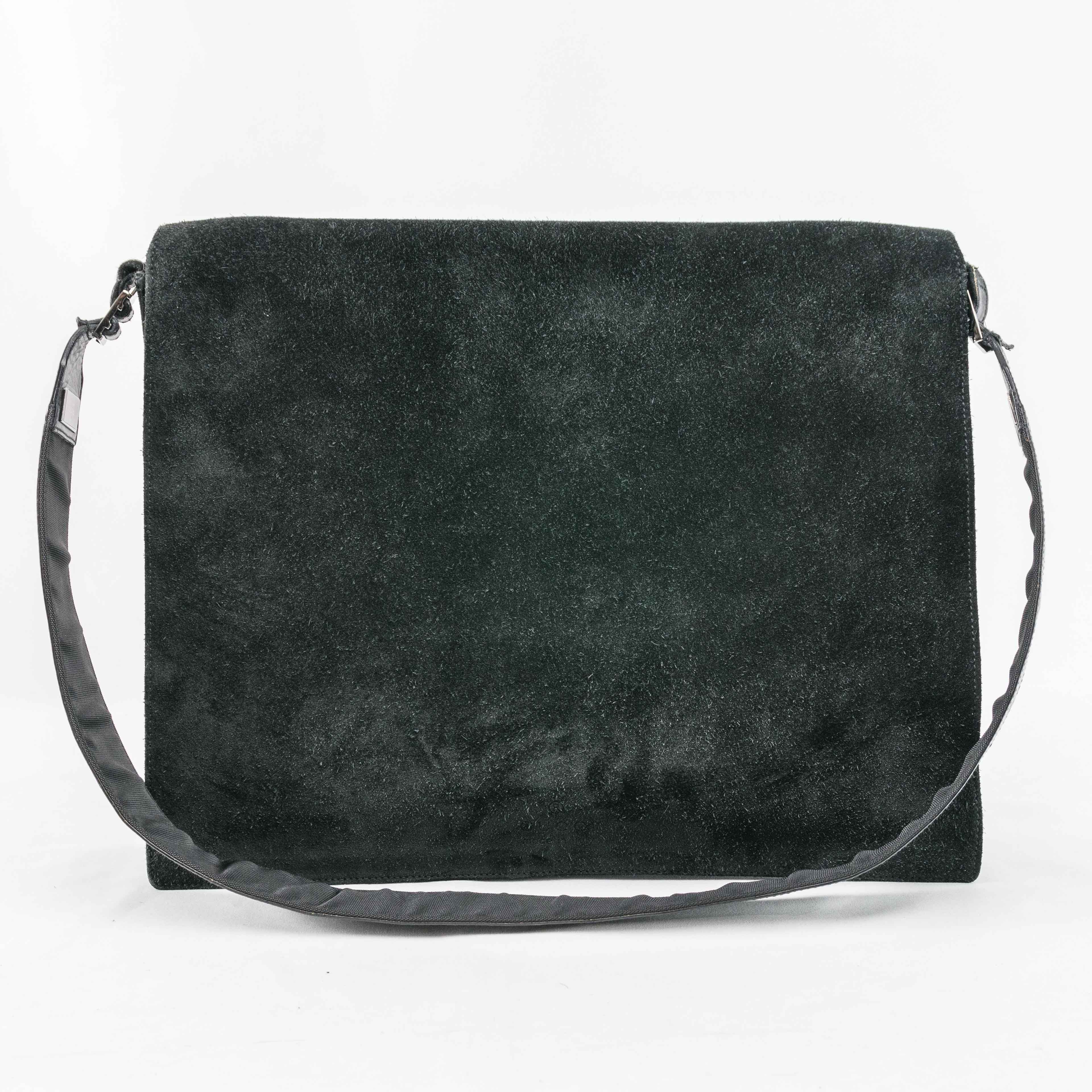 Gucci Gucci Black Suede and Leather Messenger Bag Size ONE SIZE - 5 Thumbnail