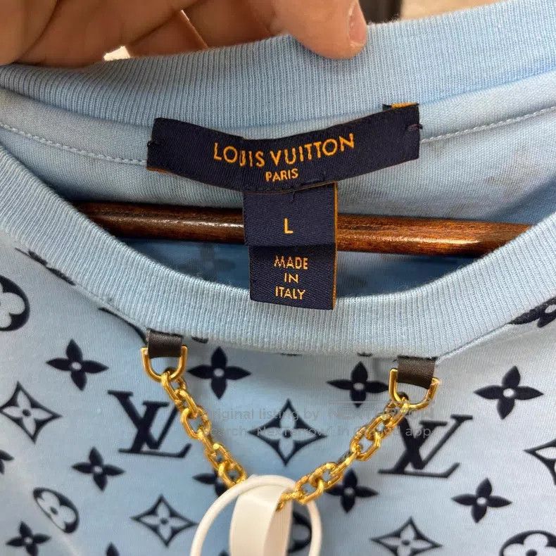 Louis Vuitton Louis Vuitton Blue full print short sleeves Size US L / EU 52-54 / 3 - 3 Thumbnail