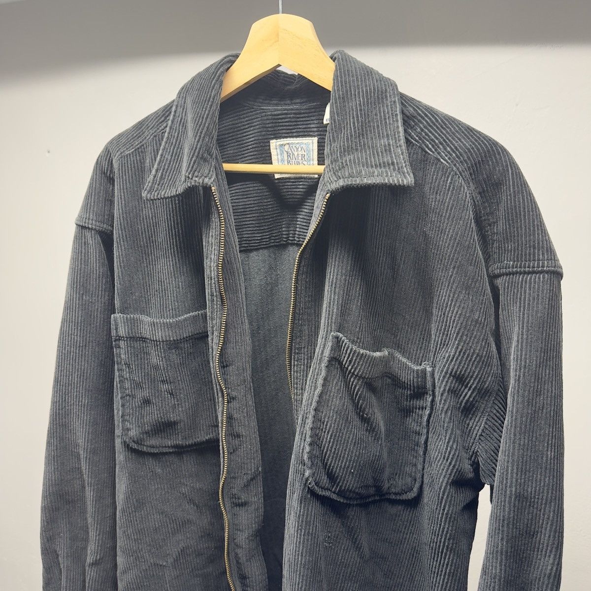 Vintage 90s Y2K Black Heavy Zip Up Corduroy Shirt ERD Grunge Chrome Size US M / EU 48-50 / 2 - 5 Thumbnail