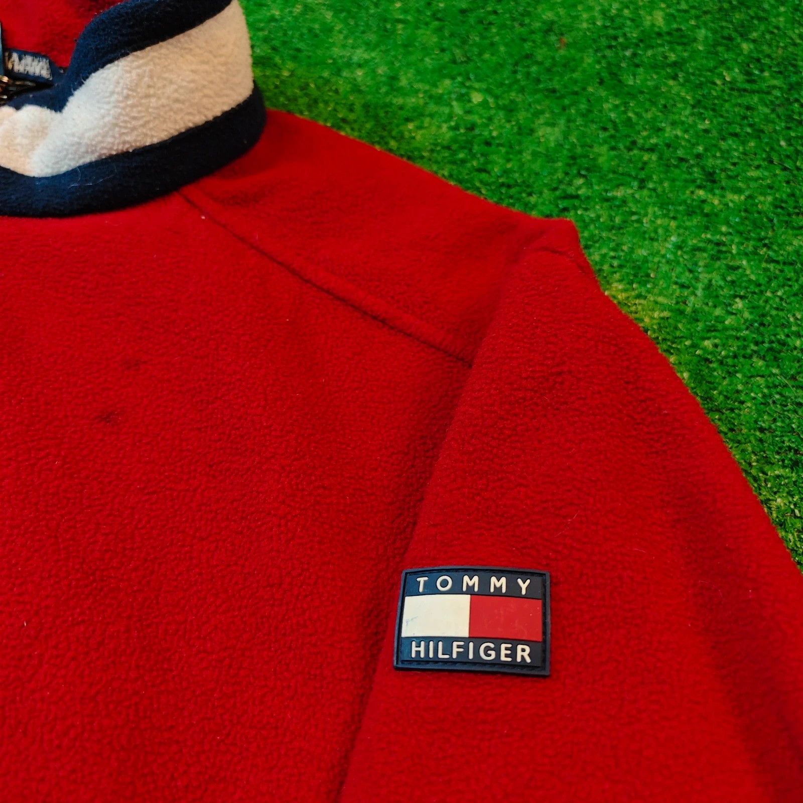 Tommy Hilfiger Vintage Tommy Hilfiger Sherpa Fleece Mens XL Red full zip Size US XL / EU 56 / 4 - 3 Thumbnail