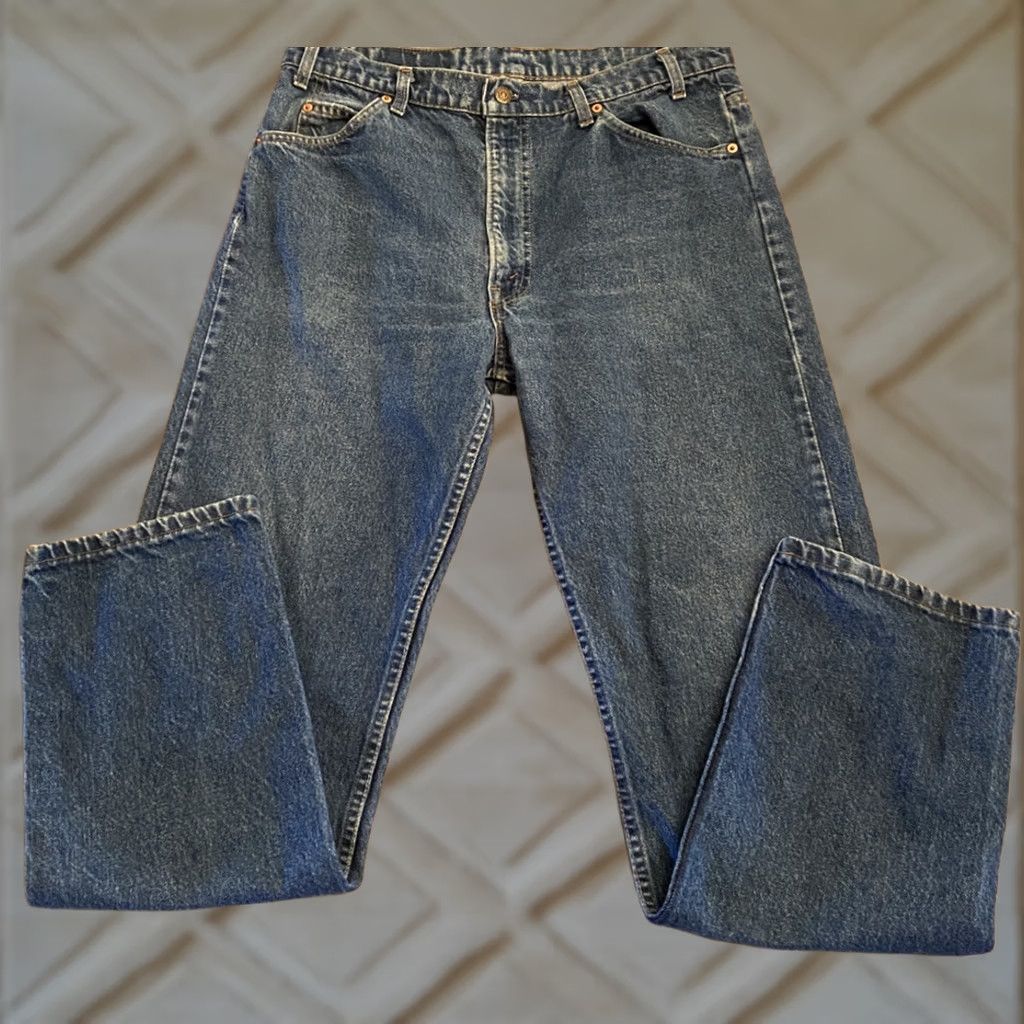 Levi's VINTAGE Levi's 505 Jeans Orange Tab Dark Wash Straight 36 X 32 Mens Denim 90s Levi's 505 Series Jeans Size US 36 / EU 52 - 1 Thumbnail