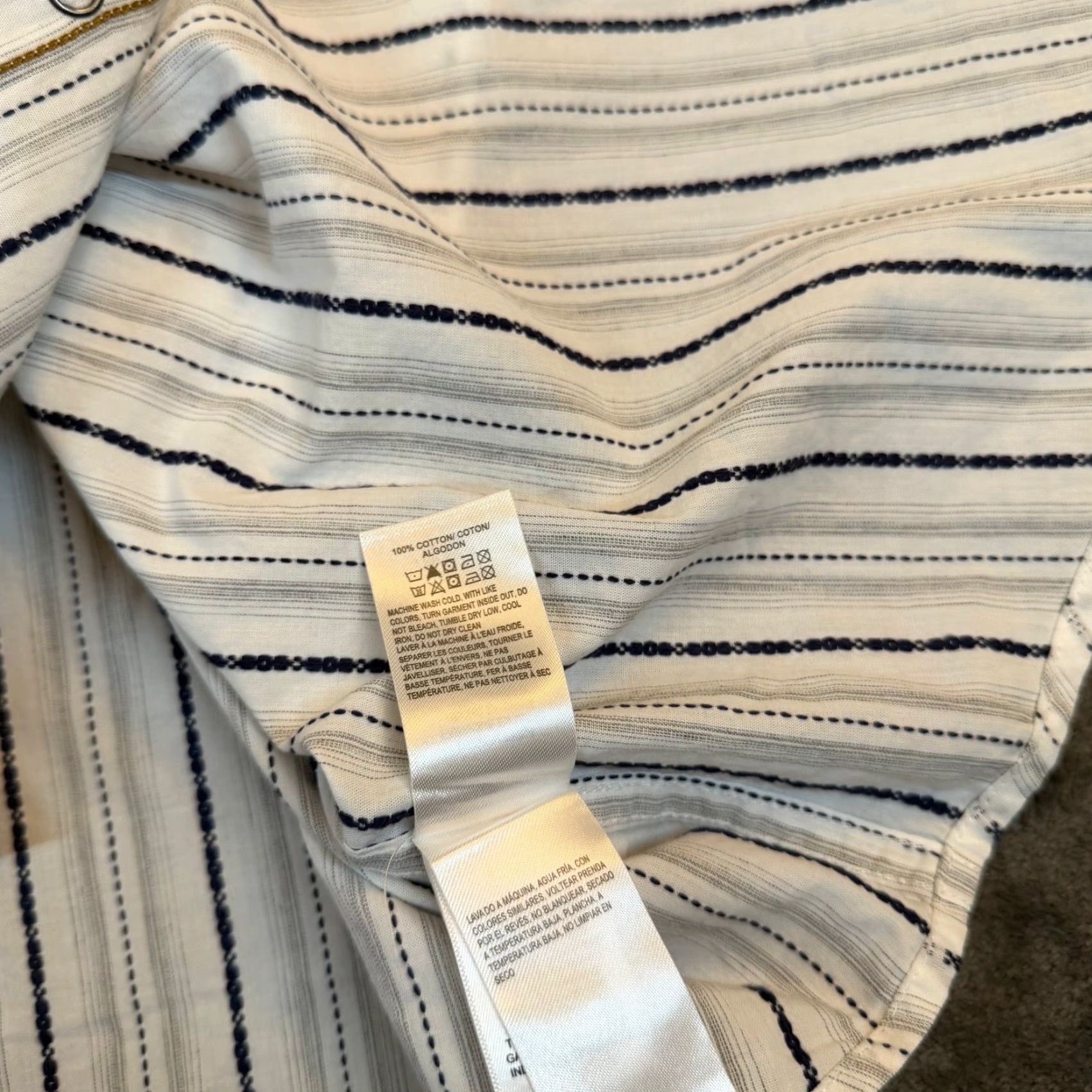 Lucky Brand Lucky Brand White Striped Western Snap Front Long Sleeve Shirt Mens M Size US M / EU 48-50 / 2 - 7 Thumbnail