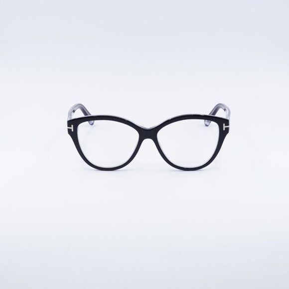 Tom Ford FT5954-B 003 Eyeglasses Black/Crystal 54mm Cat Eye
