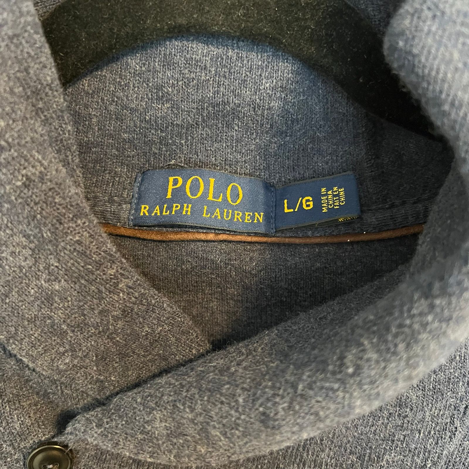 Polo Ralph Lauren Polo Ralph Lauren Shawl Collar Pull Over Blue Sweater Sz L Size US L / EU 52-54 / 3 - 3 Thumbnail