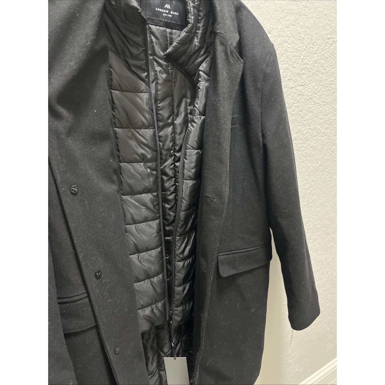 Andrew Marc Andrew Marc NY Men Large Sheffield Wool Coat-Mid Full Black Size US L / EU 52-54 / 3 - 10 Thumbnail
