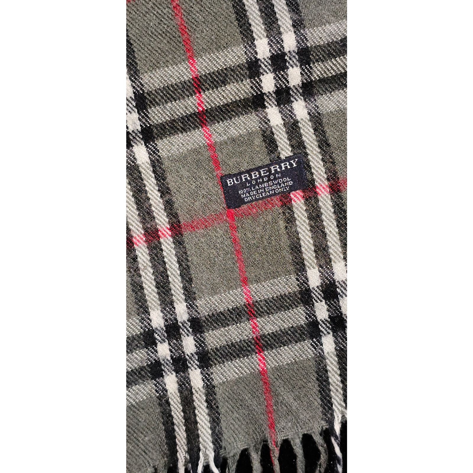 Burberry BURBERRYsLondon 100% Lambswool Gray Scarf Nova Check (2) Size ONE SIZE - 3 Thumbnail