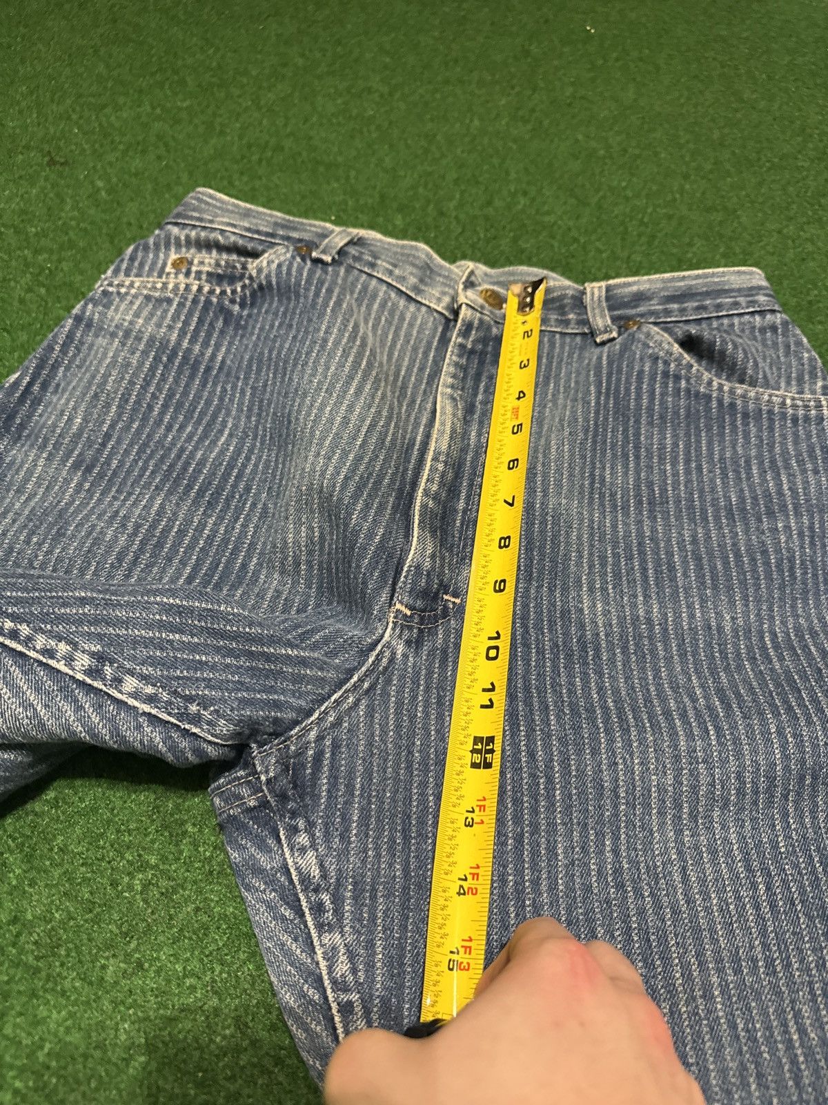 Lee Vintage 80s Lee Railroad Pinstripe 32x34 High Waisted Jeans Size 40" / US 18 - 10 Thumbnail