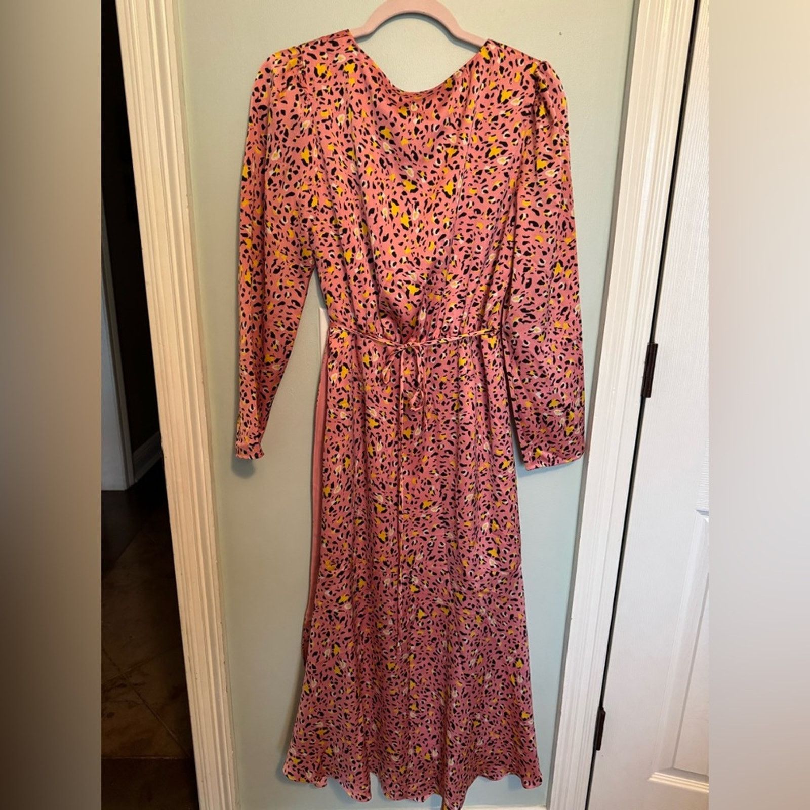 Other Leith Stylish Pink Patterned Wrap Dress SzM Size M / US 6-8 / IT 42-44 - 2 Thumbnail