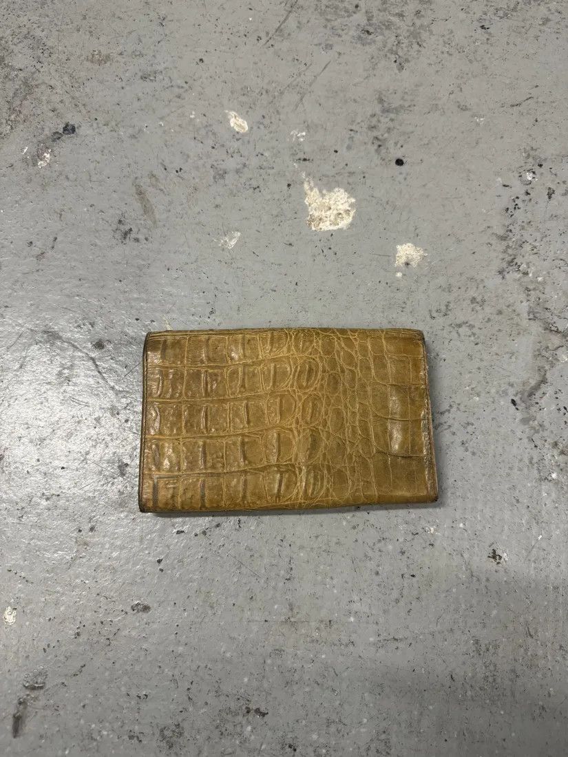 Roberto Cavalli × Vintage AW2000 Roberto Cavalli Embossed Crocodile Leather Effect Gold Wallet Size ONE SIZE - 4 Thumbnail