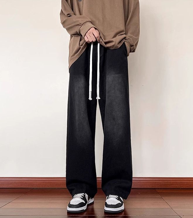 Japanese Brand Men's loose straight leg oversized high street black jeans Size US 32 / EU 48 - 1 Thumbnail