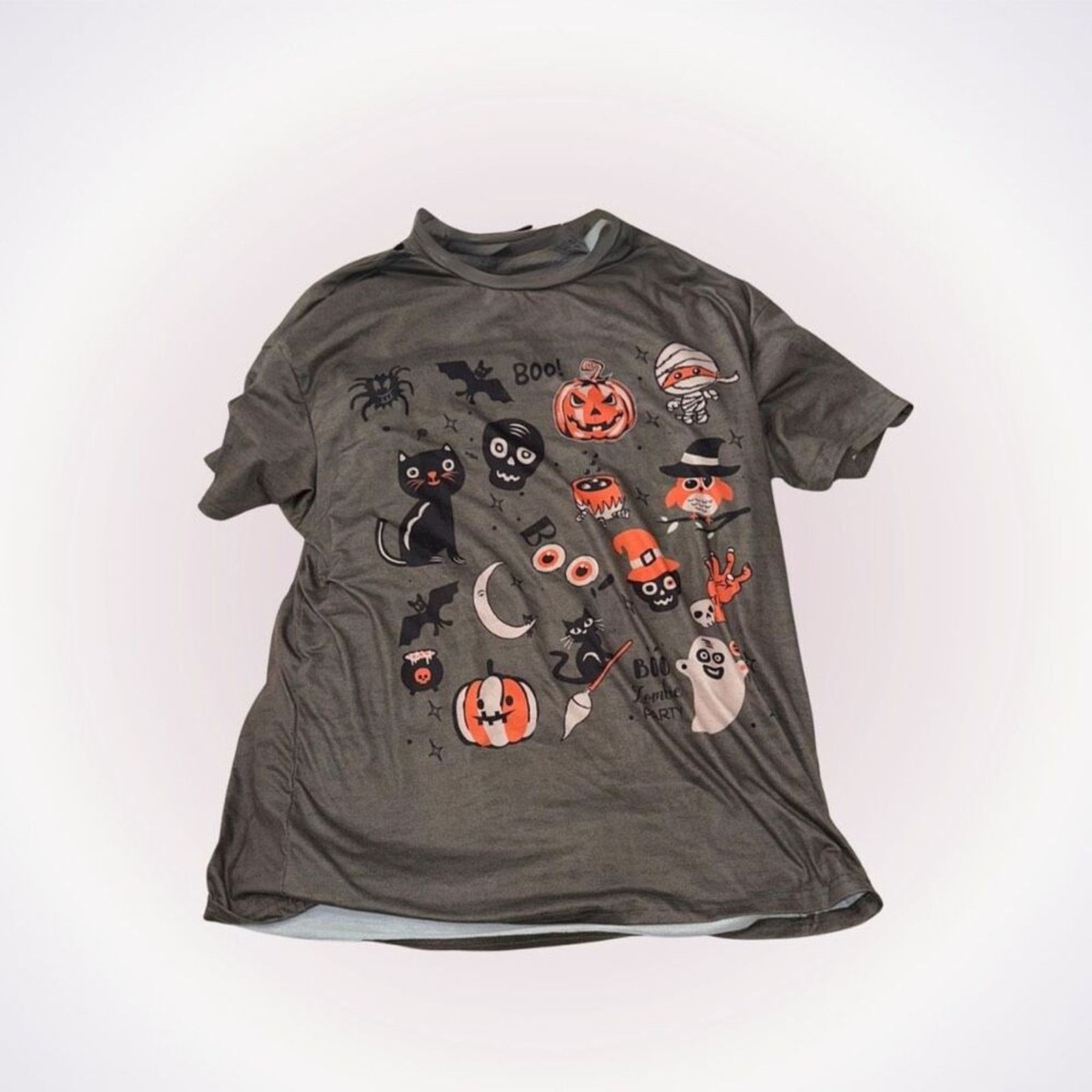 Shein SHEIN Spooky Halloween Macabre Oversized T-Shirt | Sz L Size L / US 10 / IT 46 - 1 Thumbnail