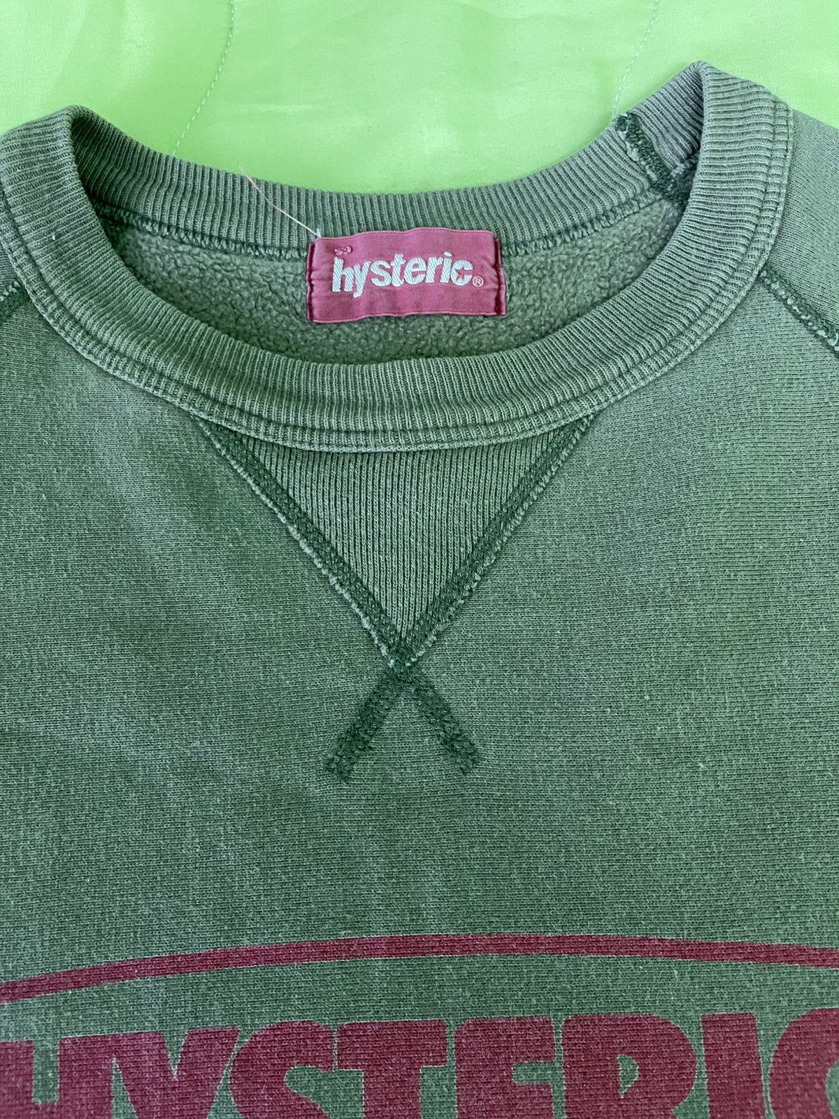 Hysteric Glamour 1990's Vintage Hysteric Glamour Spellout Logo Moss Green Size US L / EU 52-54 / 3 - 12 Thumbnail