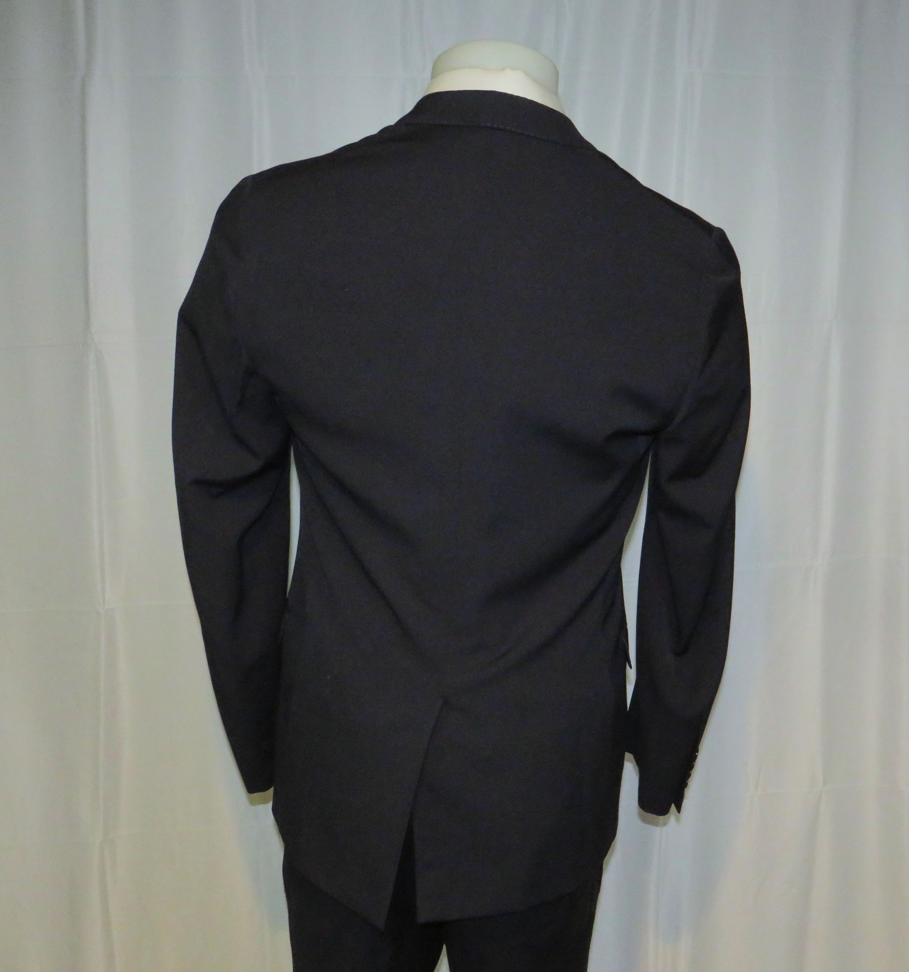 Lanvin Current Navy Blue Barathea Two Button Formal Suit 40R Size 40R - 12 Thumbnail