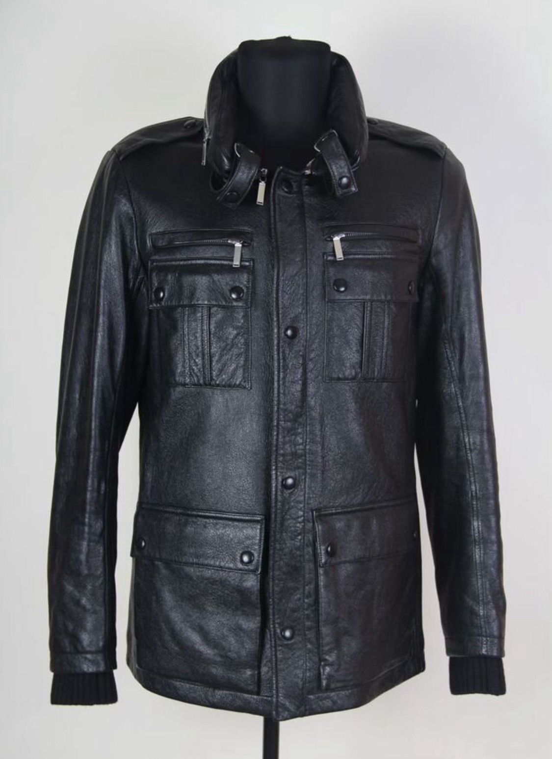 Saint Laurent Paris Saint Laurent Leather Biker All Over Pocket Detail Jacket Size US M / EU 48-50 / 2 - 1 Thumbnail
