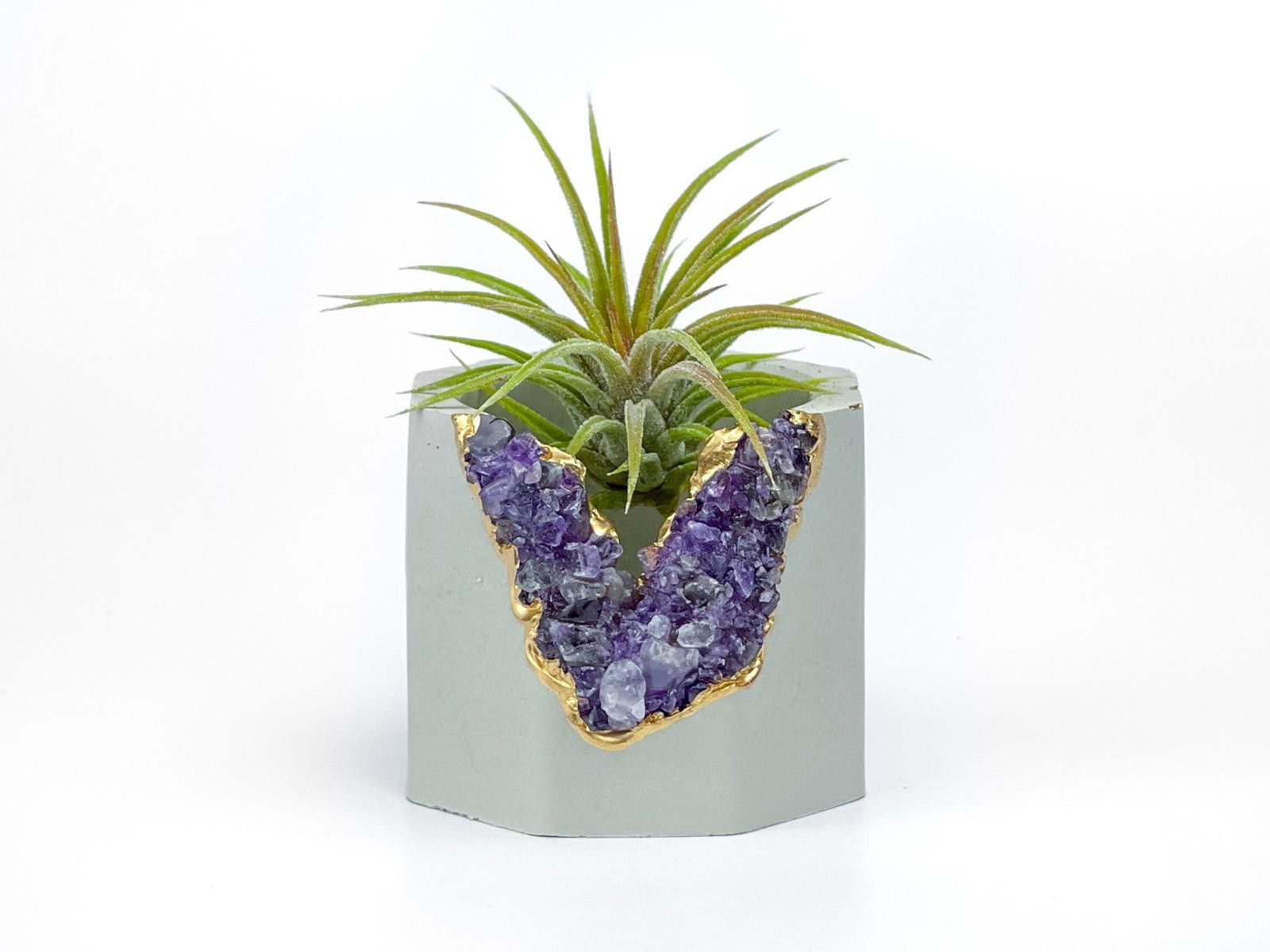 Other Amethyst Crystal Concrete Planter | Geode Succulent Pot Size ONE SIZE - 5 Thumbnail
