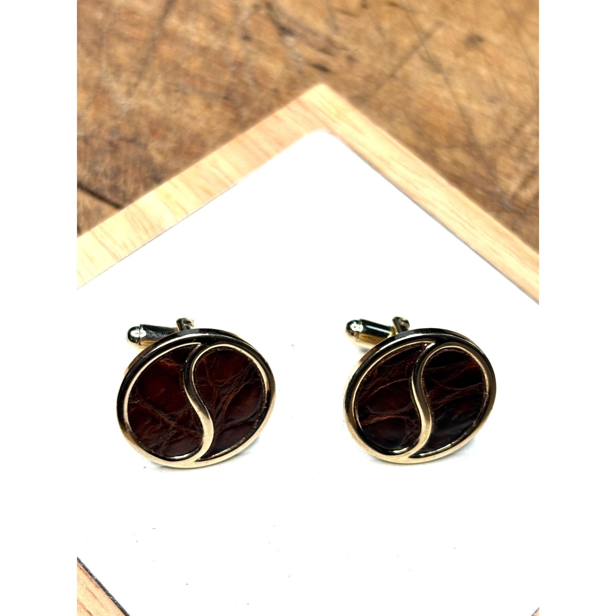 Other Haberdasher SWANK Brown Cuff Link Slides Collection, Retro A Size 38L - 1 Thumbnail