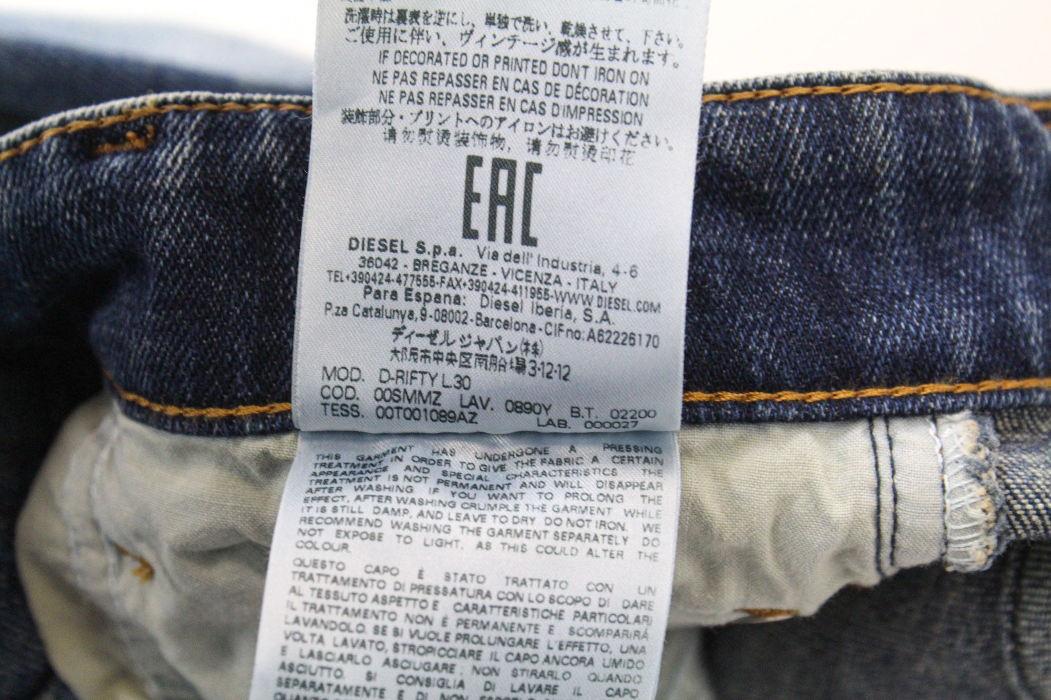 Diesel D-RIFTY 0890Y W23/L30 Blue Girls Jeans 71339 Size 23" - 8 Thumbnail