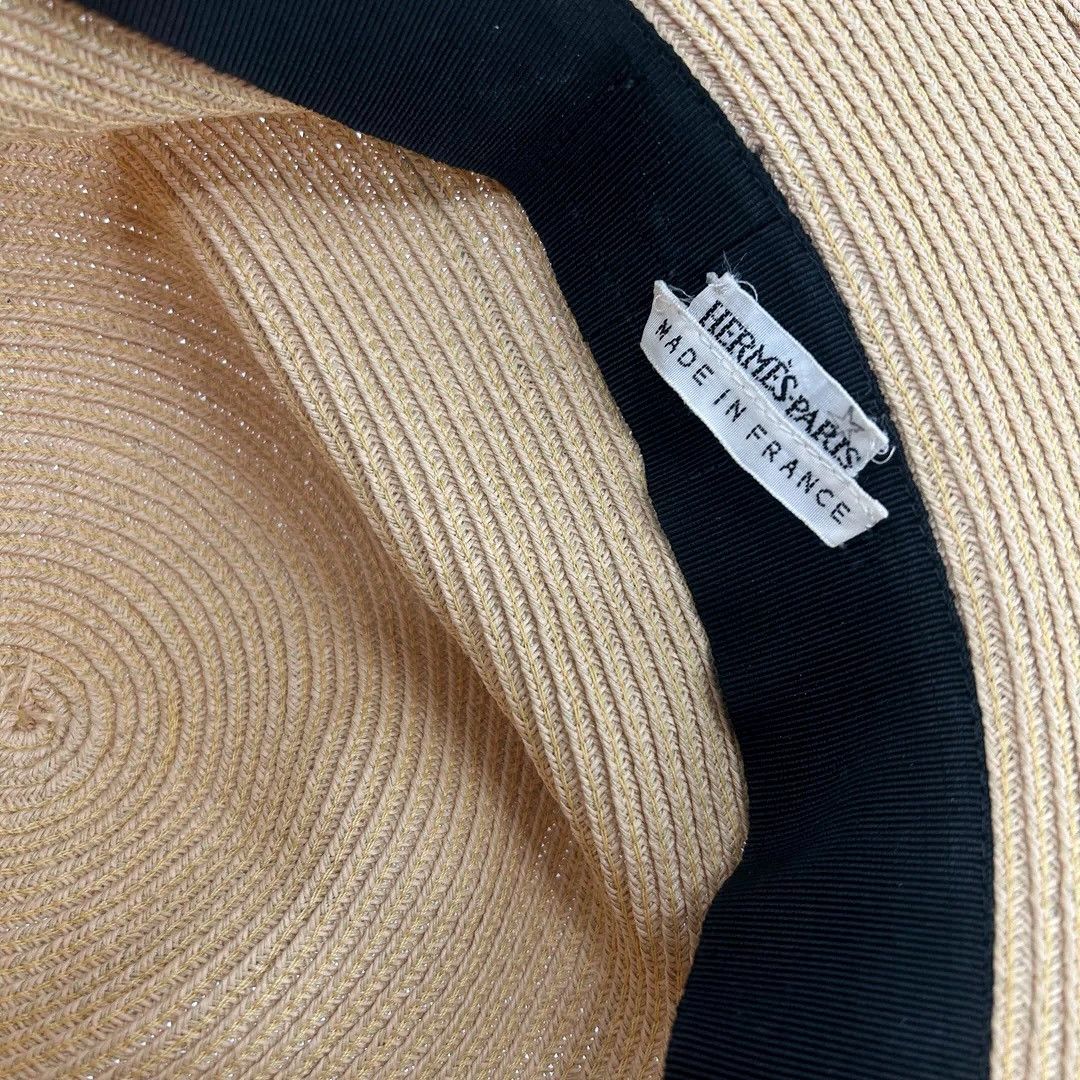 Hermes Margiela Era Woven Hemp Hat with Silk Wrap Size ONE SIZE - 3 Thumbnail