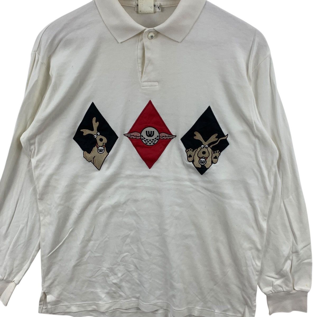Vintage Vintage MU SPORTS JAPAN Deer Embossed Logo Polo Tee Shirt Size M / US 6-8 / IT 42-44 - 5 Thumbnail