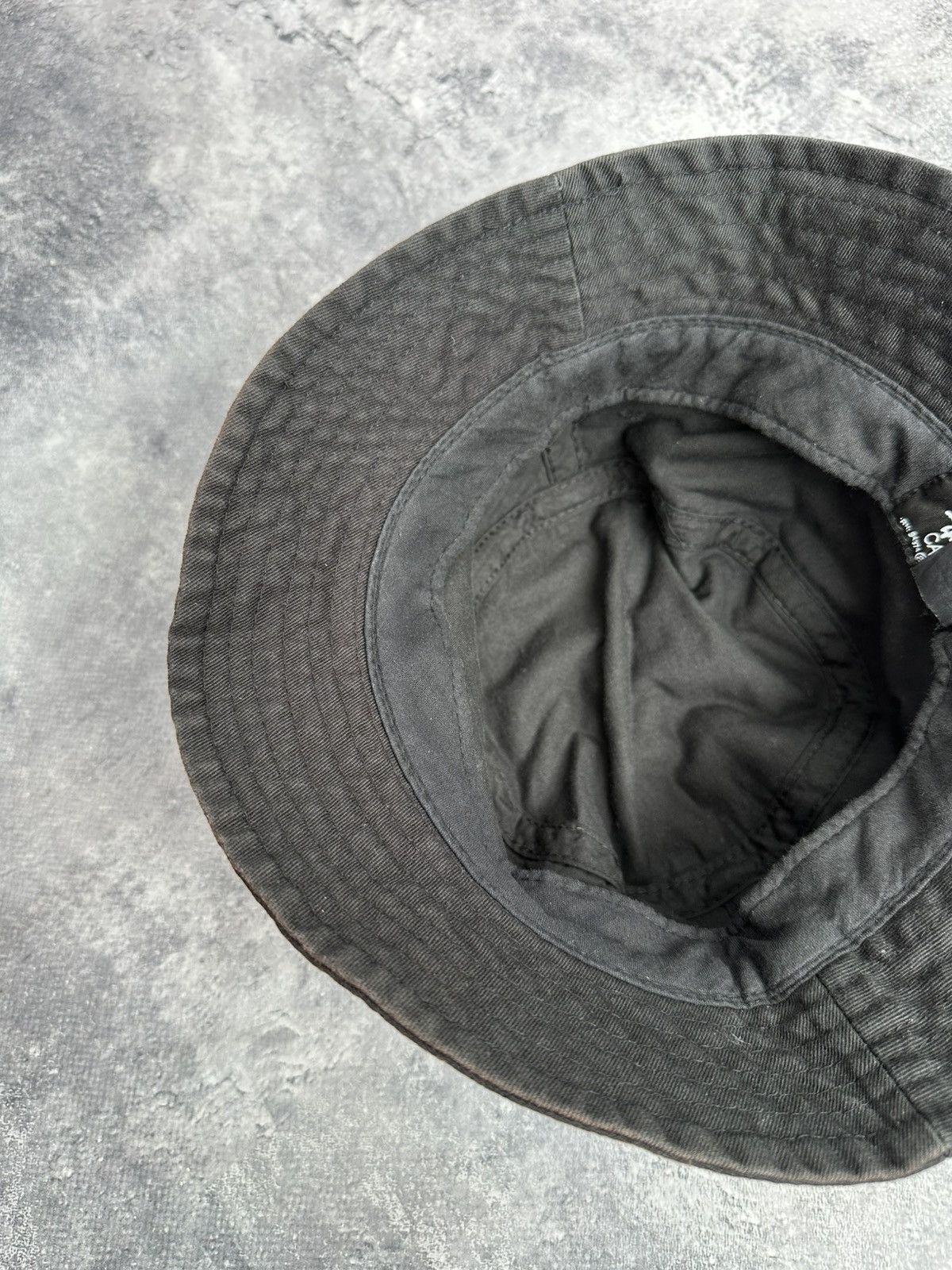 Stussy 💣Rare Stussy Black Washed Faded Bucket Hat Y2K Centre Logo Size ONE SIZE - 11 Thumbnail